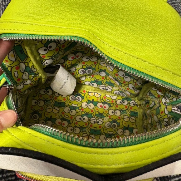 SOLD!- Loungefly Sanrio Frog Backpack - Lime and Red - Picture 6 of 6